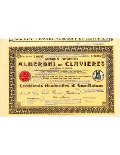 1921 - ALBERGHI DI CLAVIERES SOC. ANON. - TORINO