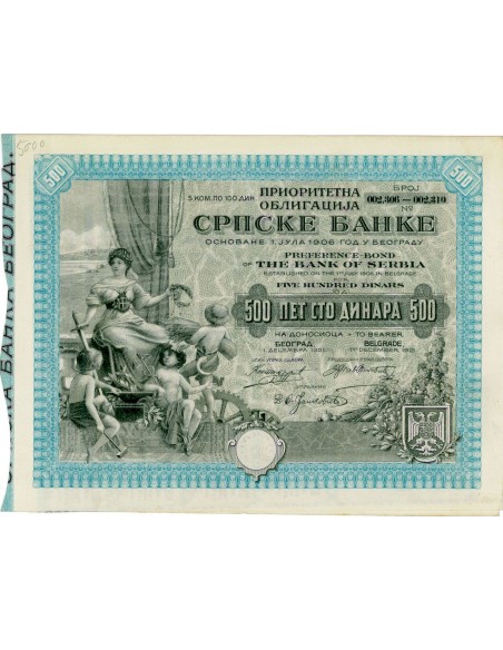 1921 - THE BANK OF SERBIA