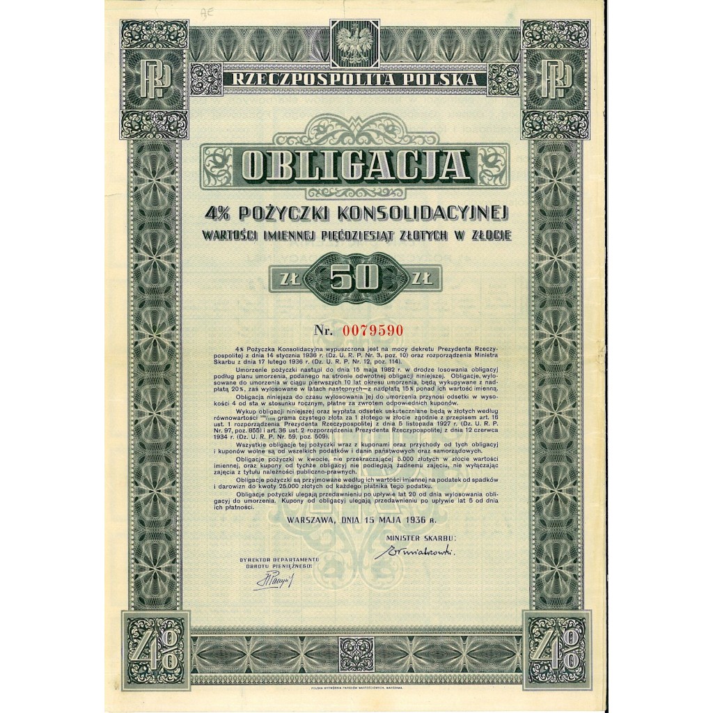 1936 - RZECZPOSPOLITA POLSKA - VARSAVIA