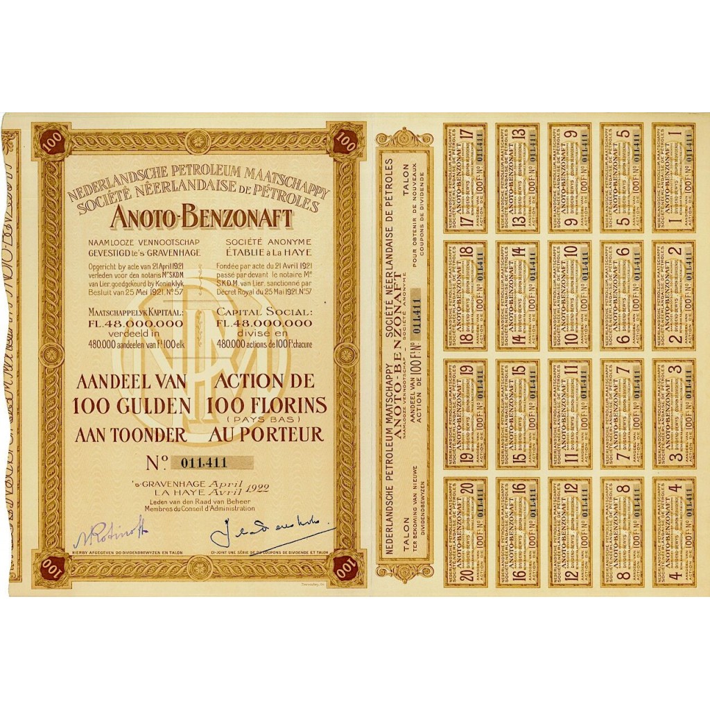 1922 - ANOTO-BENZONAFT (1 AZIONE)