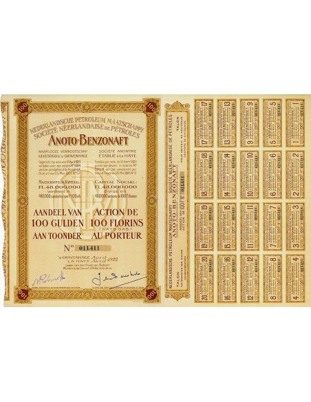 1922 - ANOTO-BENZONAFT (1 AZIONE)