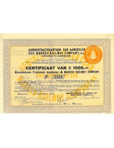 1938 - ADMINISTR. VAN AANDEELEN DER WABASH RAILWAY COMPANY