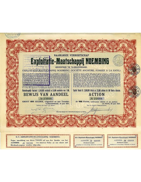 1927 - EXPLOITATIE-MAATSCHAPPIJ NOEMBING (AZIONE)