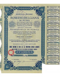 1908 - ROMANO-BELGIANA DE PETROL SOC. ANON. (5 AZIONI)