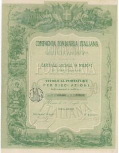 COMPAGNIA FONDIARIA ITALIANA SOC. ANON. - 10 AZIONE ROME 1887