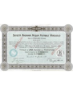 SOC. ANON. ACQUA POTABILE VERZUOLO 1 AZIONE 1912