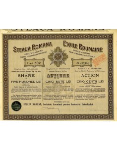 1921 - STEAUA ROMANA - SOC. ANON. PENTRU INDUSTRIA...