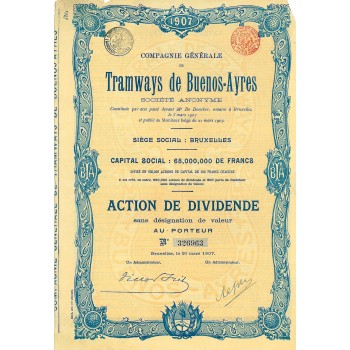 1907 - TRAMWAYS DE BUENOS-AYRES COMP. GENERALE DE