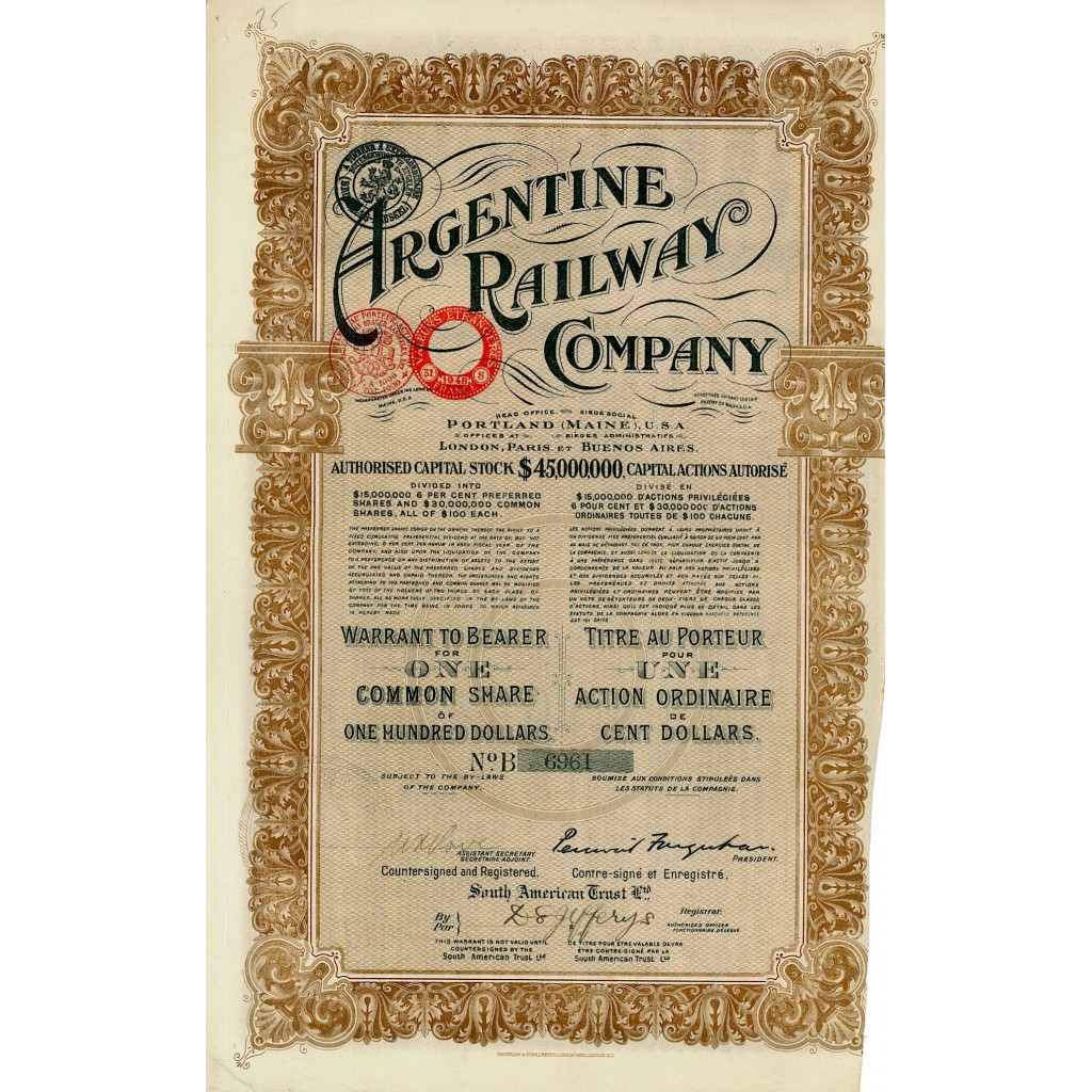 1948 - ARGENTINE RAILWAY COMPANY