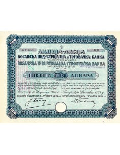 1936 - BOSANSKA INDUSTRIJALNA I TRGOVACKA BANKA