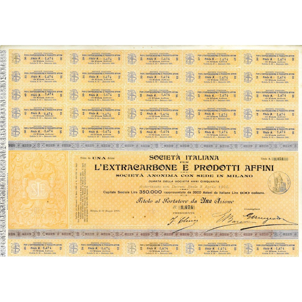 1900 - L'EXTRACARBONE E PRODOTTI AFFINI SOC....