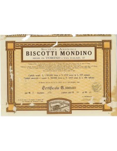 1930 - BISCOTTI MONDINO SOC. ANON. SEDE IN TORINO
