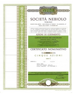 1977 - NEBIOLO SOC. - TORINO (5 AZIONI)