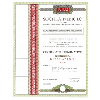 1966 - NEBIOLO SOC. - TORINO (10 AZIONI)