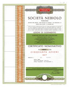 1977 - NEBIOLO SOC. - TORINO (50 AZIONI)