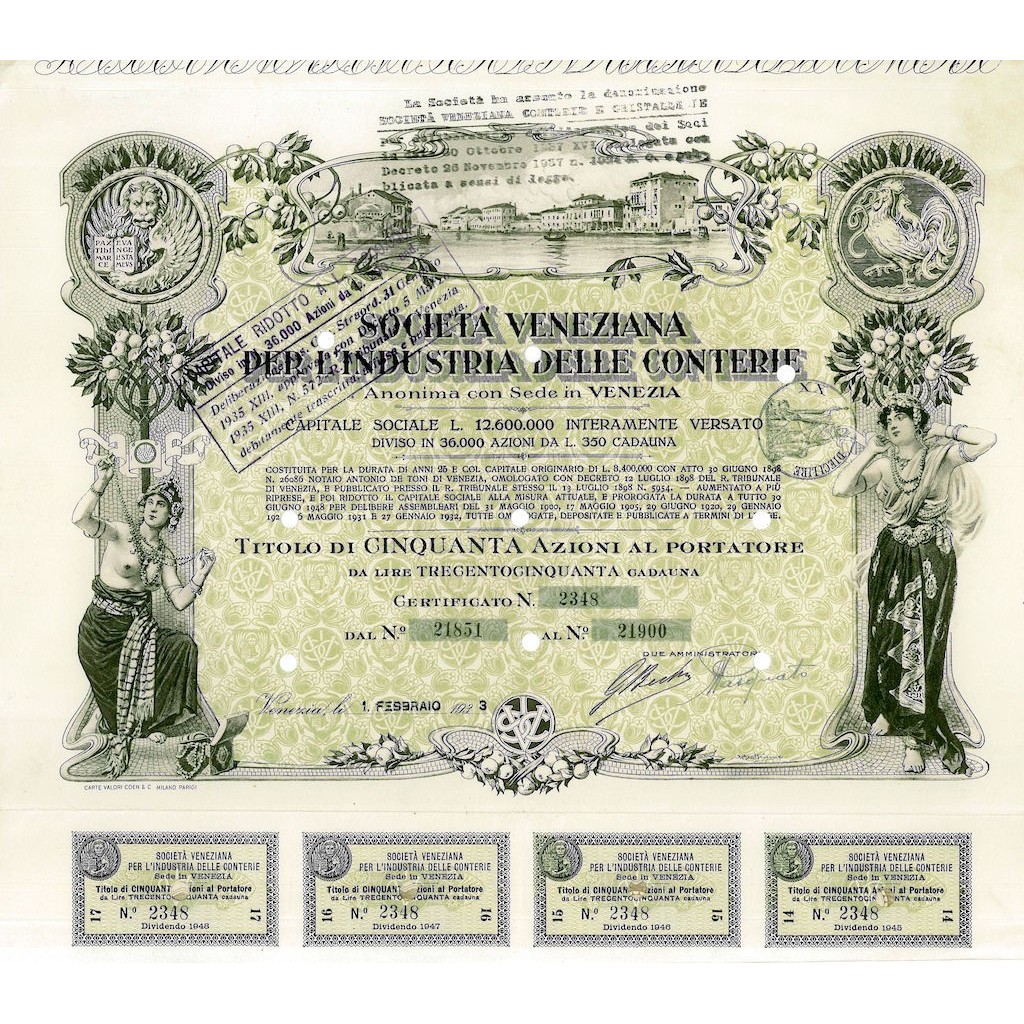 1933 - VENEZIANA PER L'INDUSTRIA DELLE CONTERIE...