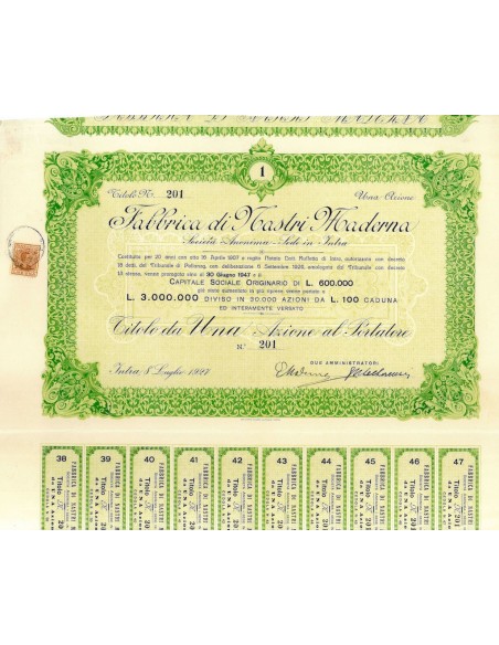 1927 - FABBRICA DI NASTRI MADERNA - INTRA (VERBANIA)