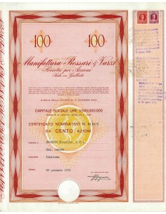 1971 - MANIFATTURA ROSSARI E VARZI SPA (100 AZIONI)