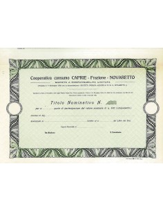 1940 - CAPRIE - COOP. DI CONSUMO FRAZIONE NOVARETTO