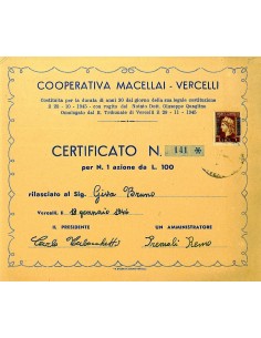 1946 - COOPERATIVA MACELLAI - VERCELLI