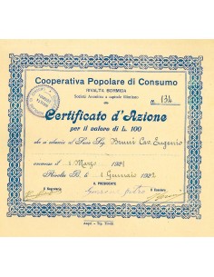 1921 - POPOLARE DI CONSUMO RIVALTA BORMIDA COOP.