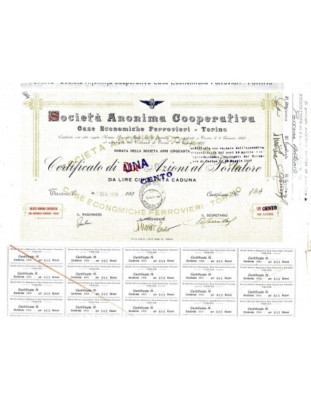 1948 - CASE ECONOMICHE FERROVIERI TORINO SOC. AN. COOP.