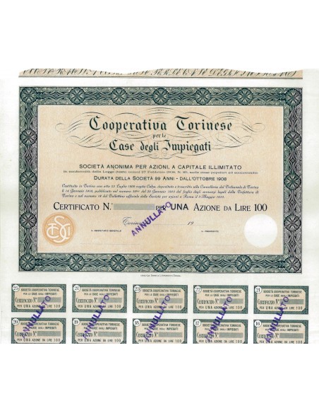 1910 - TORINESE PER LE CASE DEGLI IMPIEGATI COOP.