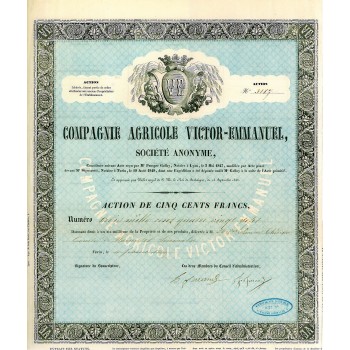1849 - COMPAGNIE AGRICOLE VICTOR - EMMANUEL