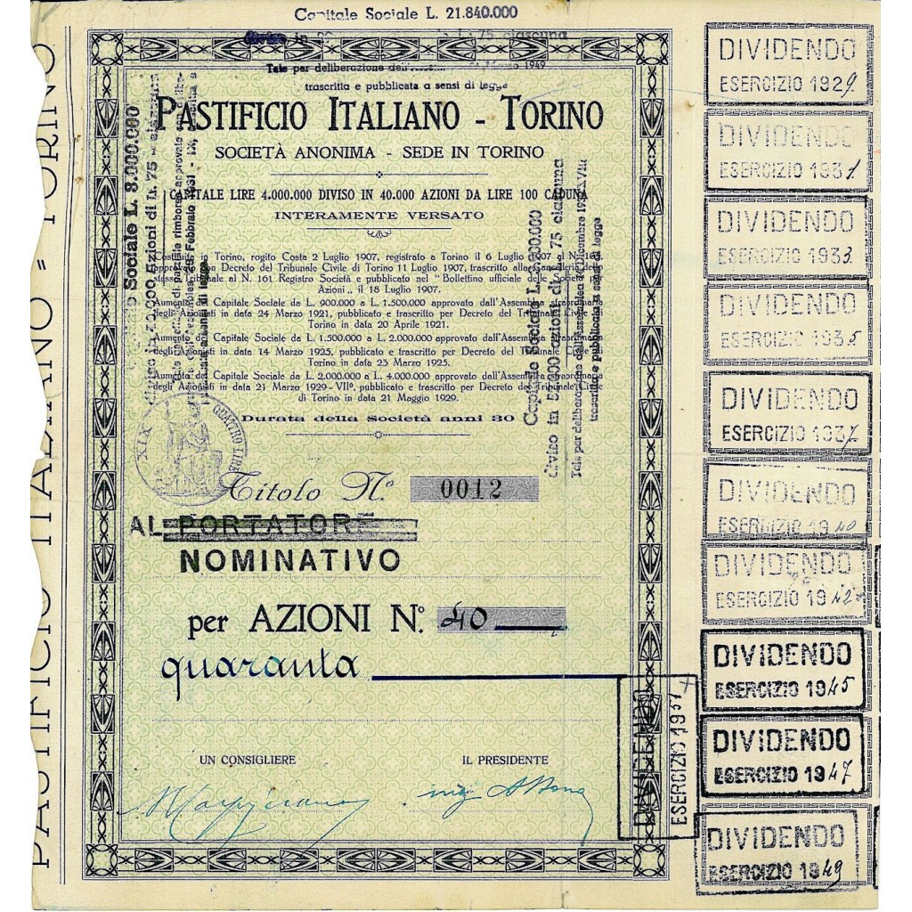 1929 - PASTIFICIO ITALIANO - TORINO