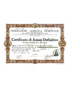 1920 - FEDERAZIONE AGRICOLA PIEMONTESE