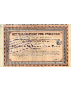 1911 - FRANCO-SUISSE DE CHEMINS DE FER ET DE TRAVAUX...