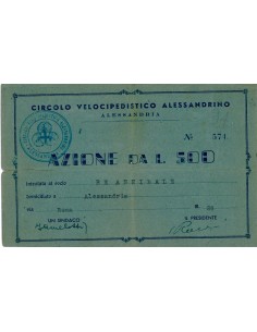 1909 - CIRCOLO VELOCIPEDISTICO ALESSANDRINO