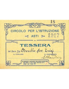 1917 - CIRCOLO PER L'ISTRUZIONE - ASTI