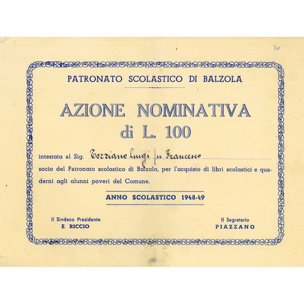 1948 - PATRONATO SCOLASTICO DI BALZOLA