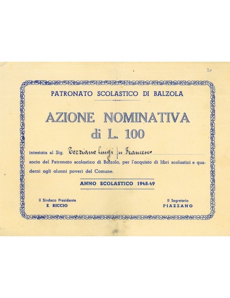 1948 - PATRONATO SCOLASTICO DI BALZOLA