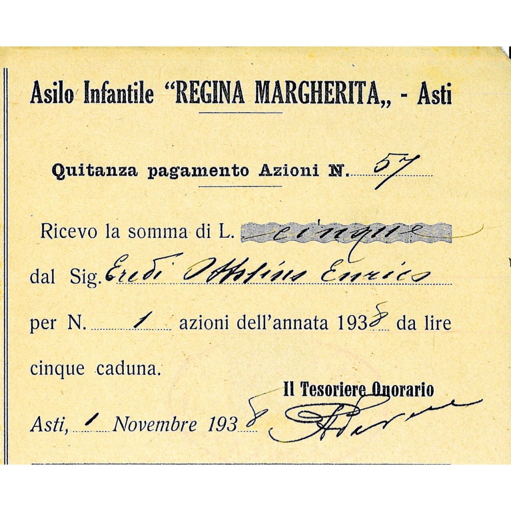 1938 - ASILO INFANTILE REGINA MARGHERITA - ASTI