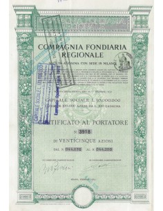 COMPAGNIA FONDIARIA REGIONALE - 25 AZIONI MILANO 1924