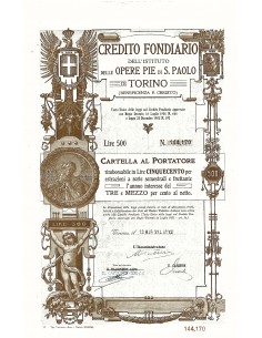 1934 - CREDITO FONDIARIO DELL'ISTITUTO DELLE OPERE PIE DI...