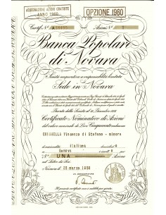 1958 - BANCA POPOLARE DI NOVARA