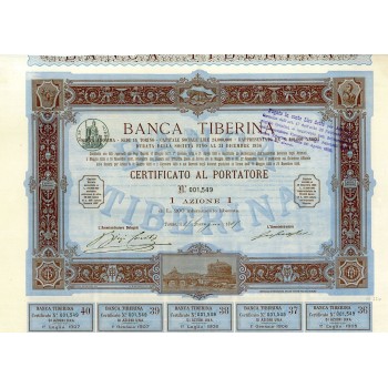 1887 - BANCA TIBERINA (ILLUSTRATORE L. PETRONIO) - TORINO