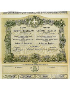 1866 - BANCA DI CREDITO ITALIANO (1 AZIONE DI 300 LIRE) -...