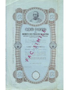 CREDITO FONDIARIO DEL MONTE DEI PASCHI DI SIENA - 100000 LIRE - SIENA 1905