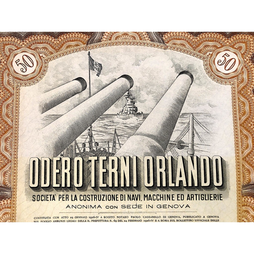 1940 - ODERO TERNI ORLANDO - 50 AZIONI GENOVA