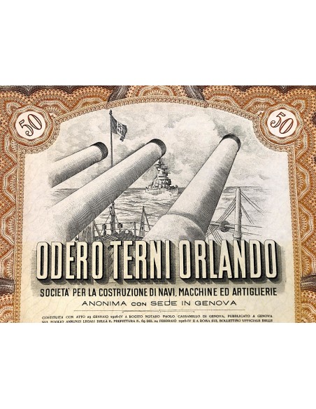 1940 - ODERO TERNI ORLANDO - 50 AZIONI GENOVA