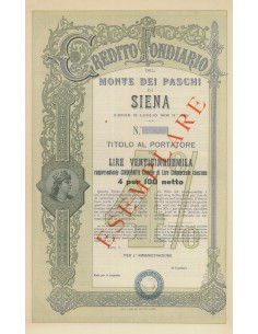 CREDITO FONDIARIO DEL MONTE DEI PASCHI DI SIENA - 25000 LIRE - SIENA 1905