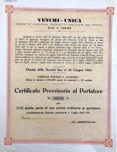 1937 - VENCHI UNICA SOC. ANON. PRODOTTI DOLCIARI ED...