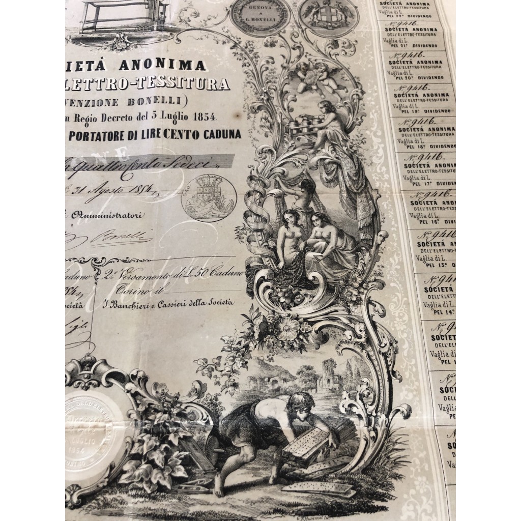 1854 - SOCIETA' ANONIMA DELL'ELETTRO TESSITURA...