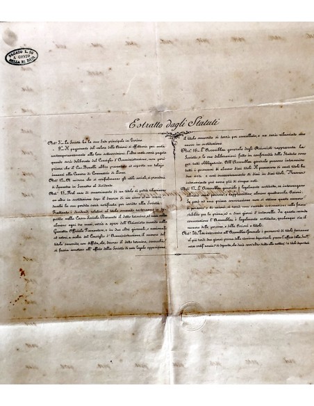 1854 - SOCIETA' ANONIMA DELL'ELETTRO TESSITURA INVENZIONE BONELLI - 1 AZIONE - TORINO