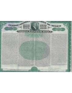 1907 - FERROCARRILES NACIONALES DE MEXICO 100 U.S. GOLD