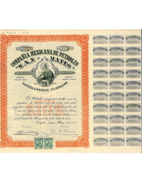 1914 - COMPANIA MEXICANA DE PETROLEO SAN MATEO - TAMPICO